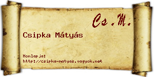 Csipka Mátyás névjegykártya