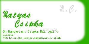 matyas csipka business card